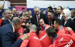 Cumhurbaşkanı Erdoğan`ın Futsal Milli Takımı ile eğlenceli anları